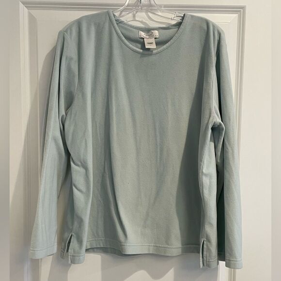 EUC Oscar De La Renta Mint Lightweight Fleece Pullover Lounge Top Size Large EU - Picture 1 of 5